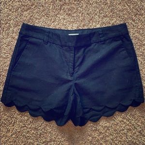 Scalloped hem shorts black J.Crew